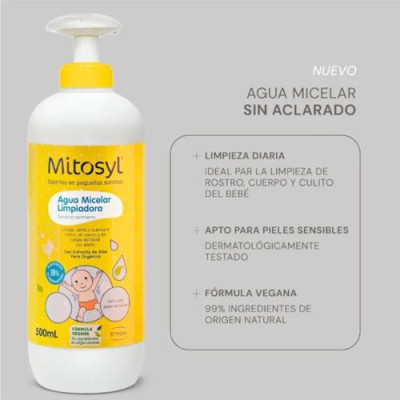 Mitosyl Agua Micelar Limpiadora Aloe Vera 500ml para bebés
