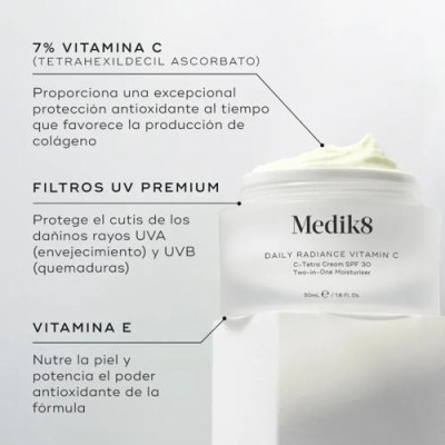 Crema hidratante con Vitamina C y SPF30+ antienvejecimiento