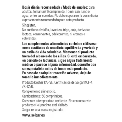 Solgar L-lisina 1000 mg – Aminoácido esencial para piel y músculo