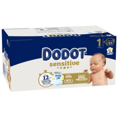 Dodot Pañales Sensitive T1 84uds Protección Piel Bebé 2-5Kg