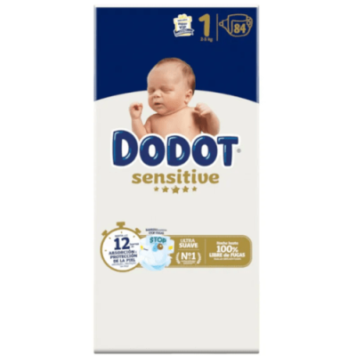 Dodot Pañales Sensitive T1 84uds Protección Piel Bebé 2-5Kg