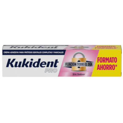 Kukident Pro Fijación Todo el Día Sin Sabor 70g para Prótesis