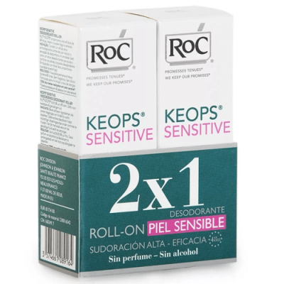 Roc Keops Deo Roll-On Duplo 2x30ml para pieles sensibles 48h