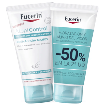 Eucerin AtopiControl Crema Manos 2x75ml Piel Muy Seca y Atópica