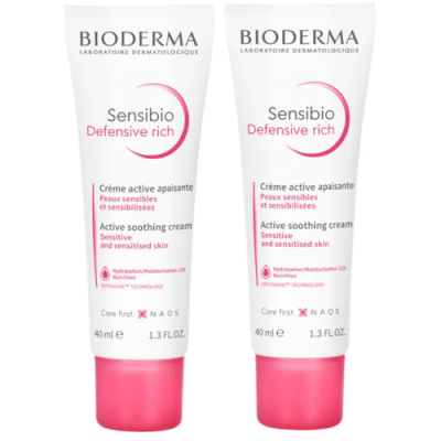 Bioderma Sensibio Defensive Crema Rica 2x40ml para piel sensible