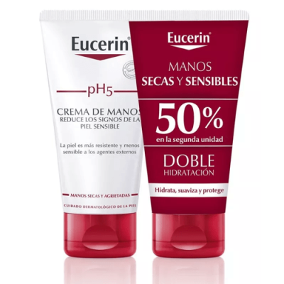 Eucerin pH5 Crema de Manos 2x75ml para piel seca y sensible