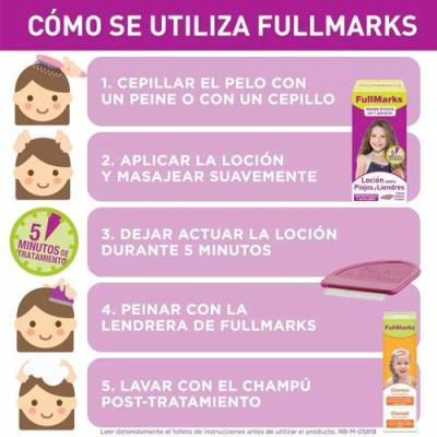 Fullmarks Champú 150ml elimina piojos y liendres eficazmente
