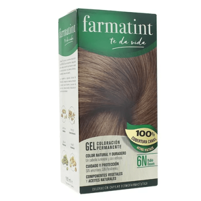 Farmatint 6N Rubio Oscuro 150ml Tinte Permanente Sin Amoniaco