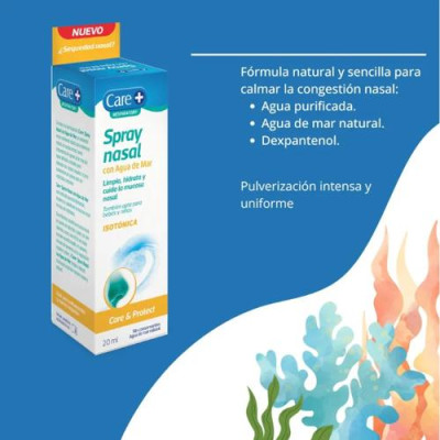 Care+ Spray nasal Agua de Mar Isotónica para congestión 125ml