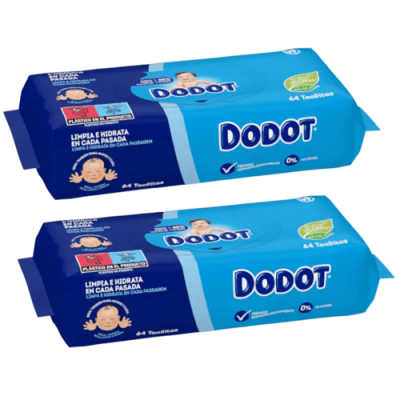 Dodot Toallitas Recambio 2x64 uds para piel sensible bebé