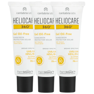 Heliocare 360 Gel Oil Free SPF50 3x50ml para piel grasa