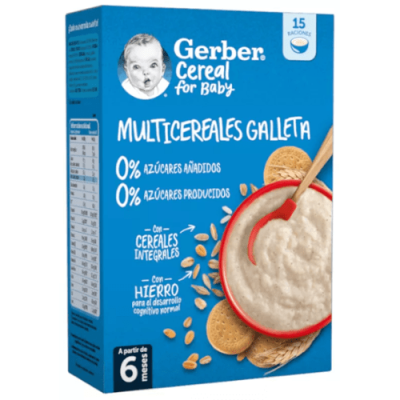 Papilla Multicereales Gerber sin Azúcares Añadidos para Bebés