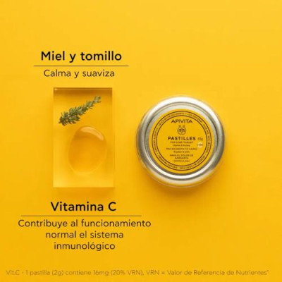Apivita Pastillas Tomillo y Miel 45g para Calmar la Garganta