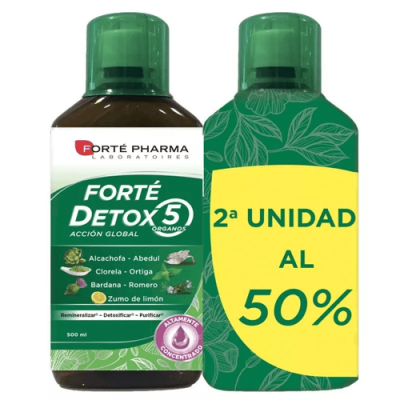 Forté Pharma Detox 5 Órganos 2x500ml | Elimina toxinas eficazmente