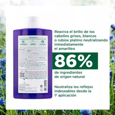 Klorane Champú Centaurea Reflejos Plateados 400ml para Canas