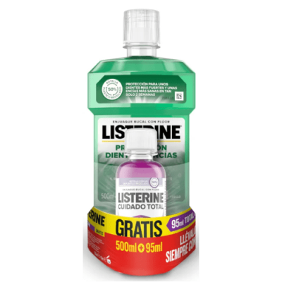 Listerine Dientes y Encías Menta 500ml con REGALO Enjuague