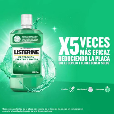 Listerine Dientes y Encías Menta 500ml con REGALO Enjuague