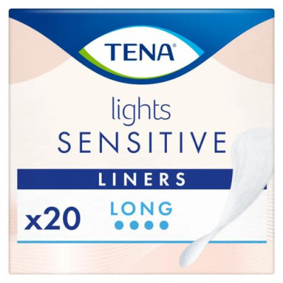 TENA Lights Sensitive Long Liner, protección para orina leve 21cm