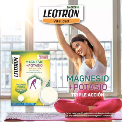 Leotron Magnesio + Potasio 54 Comprimidos para músculos y huesos