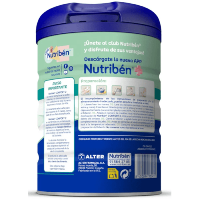 Nutribén Confort 2 800g: Alivio de cólicos y estreñimiento bebé