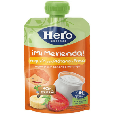 Hero Solo Yogur Plátano Fresa +12m 100g, sin azúcares añadidos