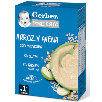 Papilla Gerber Arroz y Avena con Manzana +6m 250g Sin Gluten