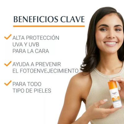 Eucerin Fluido Solar Facial Anti-Edad SPF50+ 50ml Protección