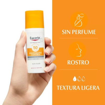 Eucerin Fluido Solar Facial Anti-Edad SPF50+ 50ml Protección
