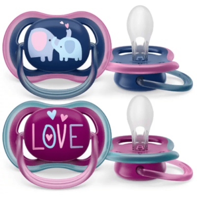 Pack 2 chupetes Philips Avent ultra air para +18 meses, ventilados