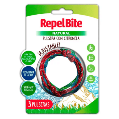 Repel Bite Pulsera Cuerdas 3 Uds - Protección antimosquitos 30 días