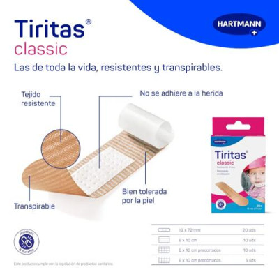 Tiritas Tela Classic Precortadas 10 Uds Hipoalergénicas Hartmann