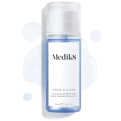 Medik8 Press & Clear 150ml: Tónico BHA para piel más clara