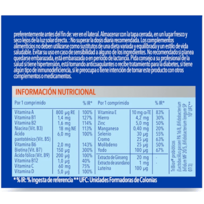 Bion3 Energy 50+ 30 Comprimidos - Vitalidad y defensas mayores 50
