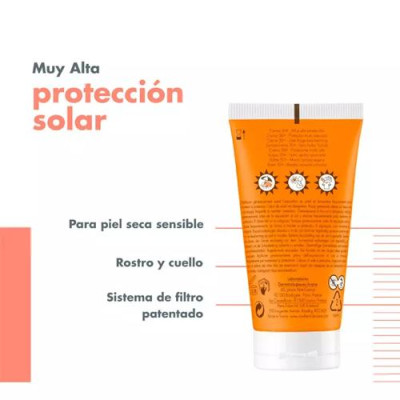 Avène Crema Solar SPF50+ 50ml para piel seca y sensible