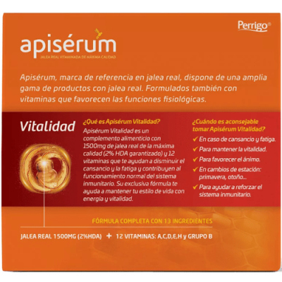 Apisérum Vitalidad Jalea Real 18 Viales - Energía y Defensas