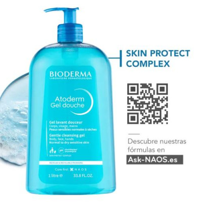 Bioderma Atoderm Gel de Ducha 1L - Hidratante Piel Seca