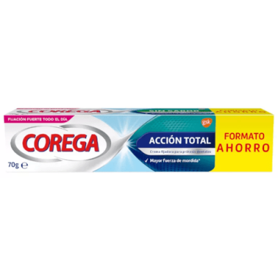 Corega Crema Fijadora Acción Total 70g fijación fuerte prótesis