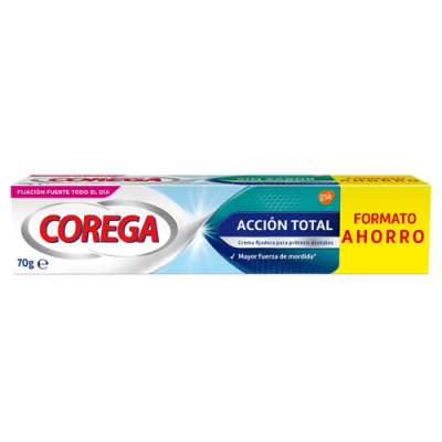 Corega Crema Fijadora Acción Total 70g fijación fuerte prótesis