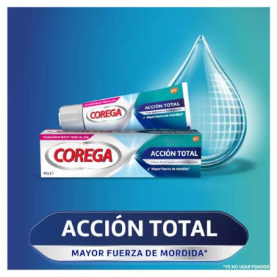Corega Crema Fijadora Acción Total 70g fijación fuerte prótesis