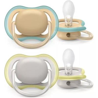 Chupetes Ultra Air Noche 0-6m, Brilla en la Oscuridad, 2 uds