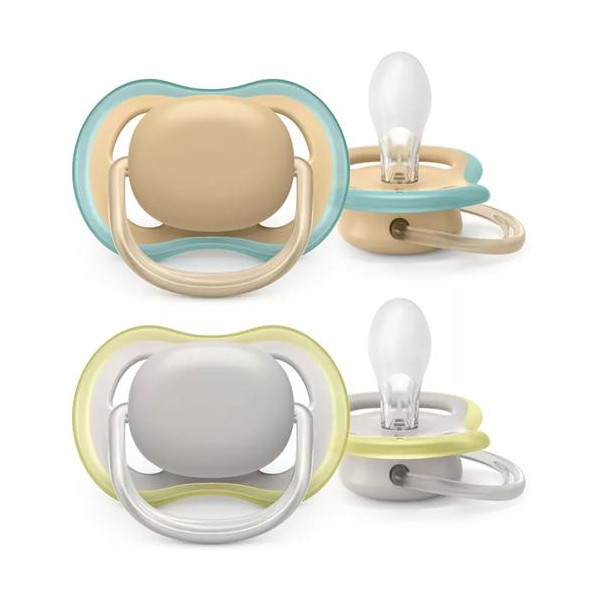 CHUPETE SILICONA PHILIPS AVENT ULTRA START NOCTURNO 0-2 MESES 2 UNIDADES NIÑA