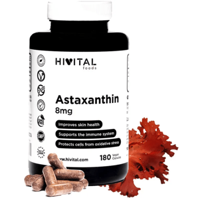Astaxantina 8mg Hivital Foods: Antioxidante Natural y Vegano