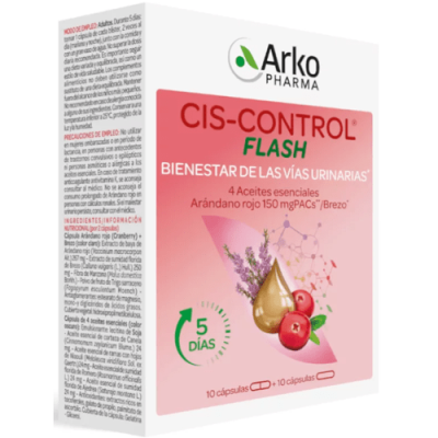 Arkopharma Cis-Control Cranberola Flash 20 cápsulas para vías urinarias