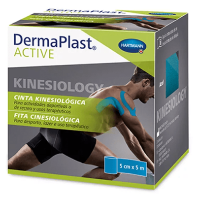 Cinta Kinesiológica DermaPlast Active Azul 5m, Resistente al Agua