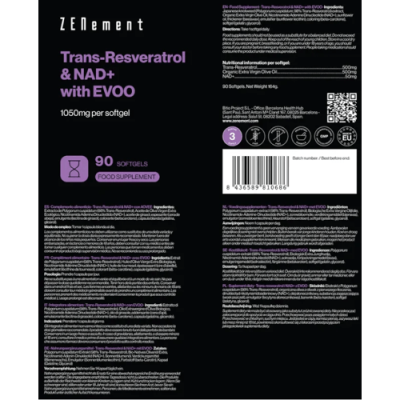 Trans-Resveratrol & NAD+ con Aceite de Oliva para Rejuvenecer