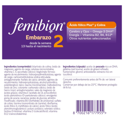 Femibion 2 Embarazo Ácido Fólico 3x28 cap + 28 comp