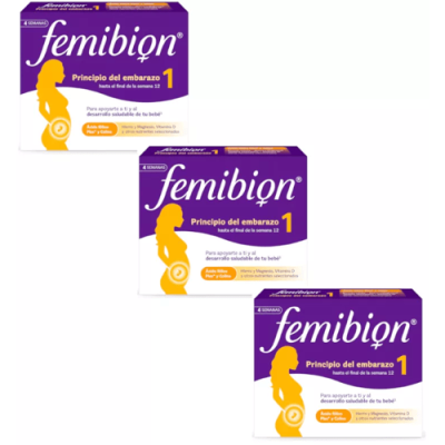Femibion 1 Primer Trimestre, Ácido Fólico Plus y Vitaminas 84uds
