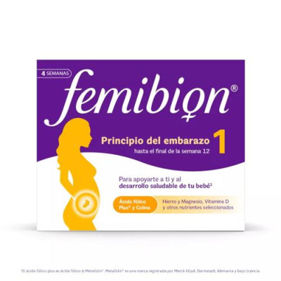 Femibion 1 Primer Trimestre, Ácido Fólico Plus y Vitaminas 84uds