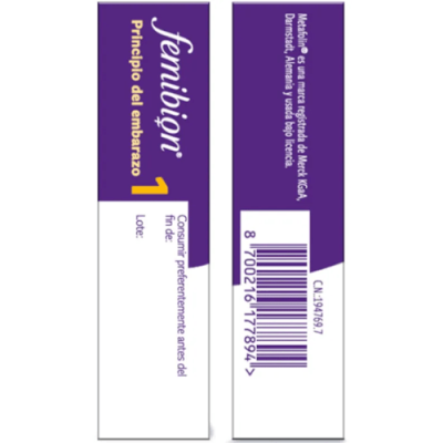 Femibion 1 Primer Trimestre, Ácido Fólico Plus y Vitaminas 84uds