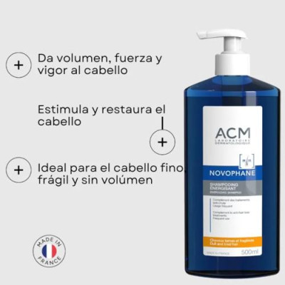 ACM Novophane Champú Energizante 500ml para cabello frágil